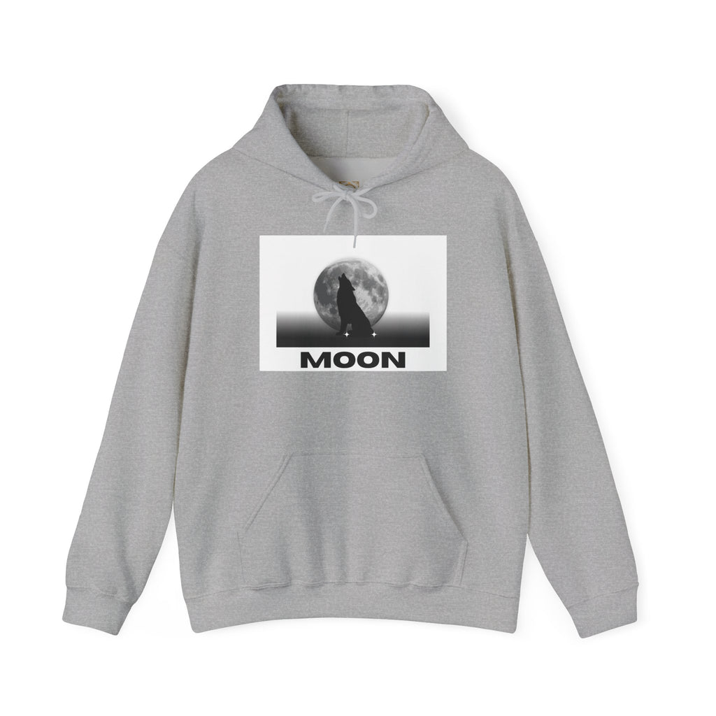 Moon Wolf Hoodie - Silhouette Moon Graphic Sweatshirt