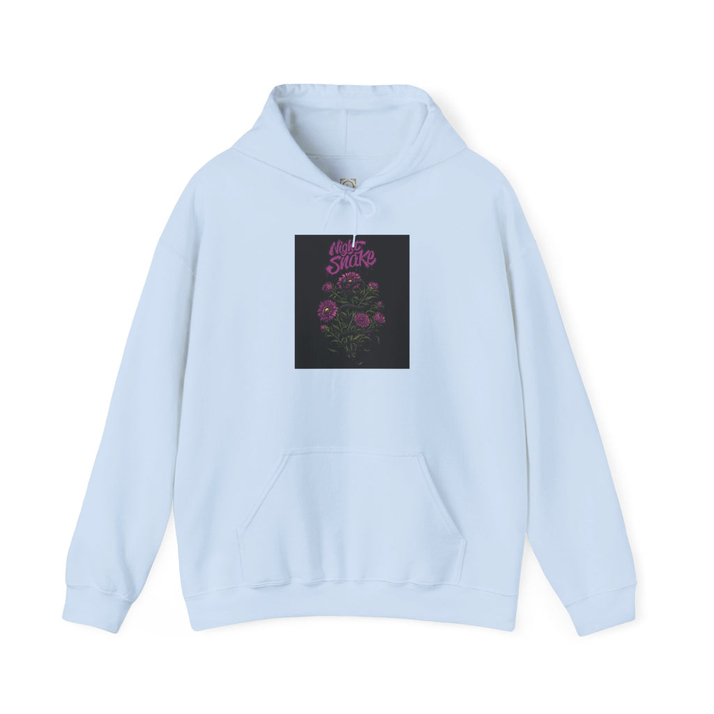 Floral Snake Hoodie — Dark Rose Garden Graphic Sweatshirt
