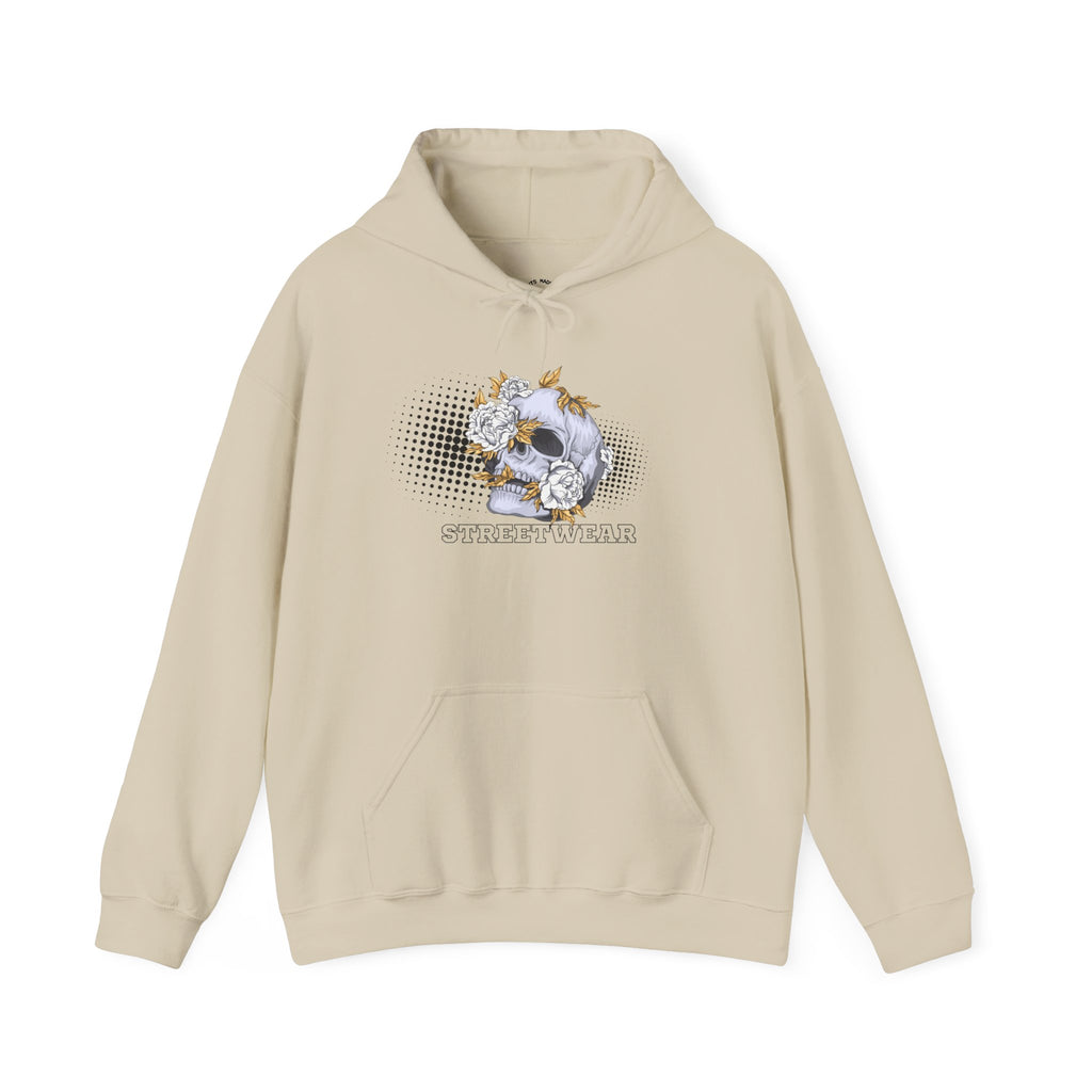Floral Skull Hoodie — Vintage Botanical Skull Graphic Sweatshirt