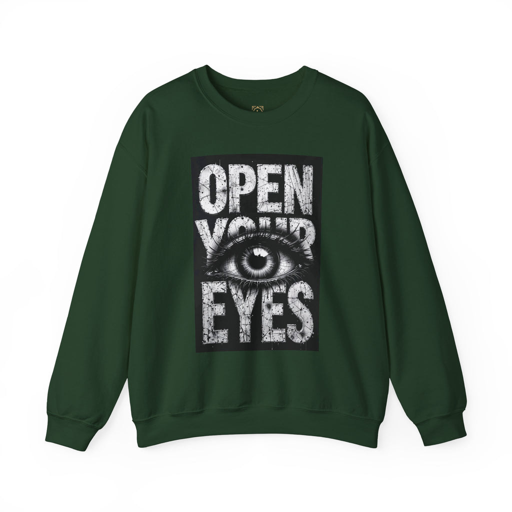Open Your Eyes Crewneck Sweatshirt — Graphic Eye Design
