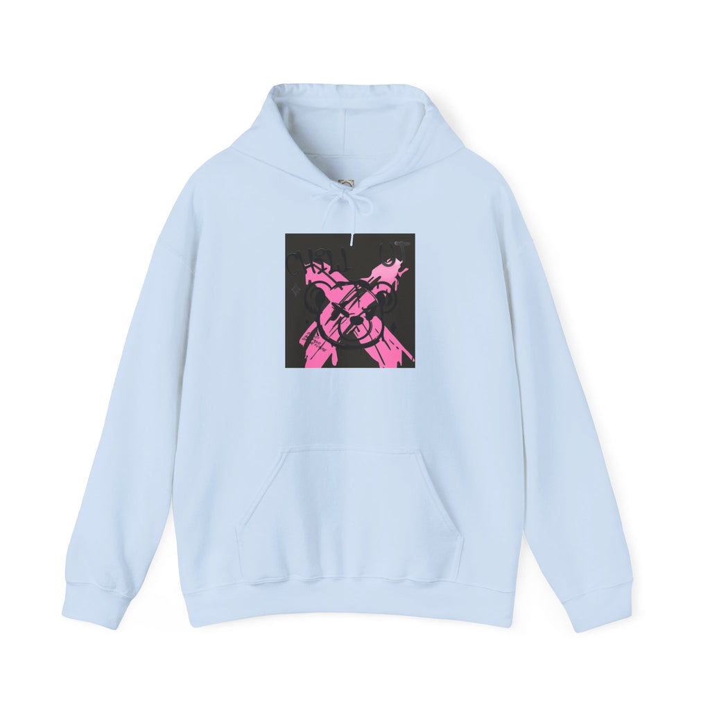 Crossed Guns Hoodie – Pink Retro Graphic Hooded Sweatshirt