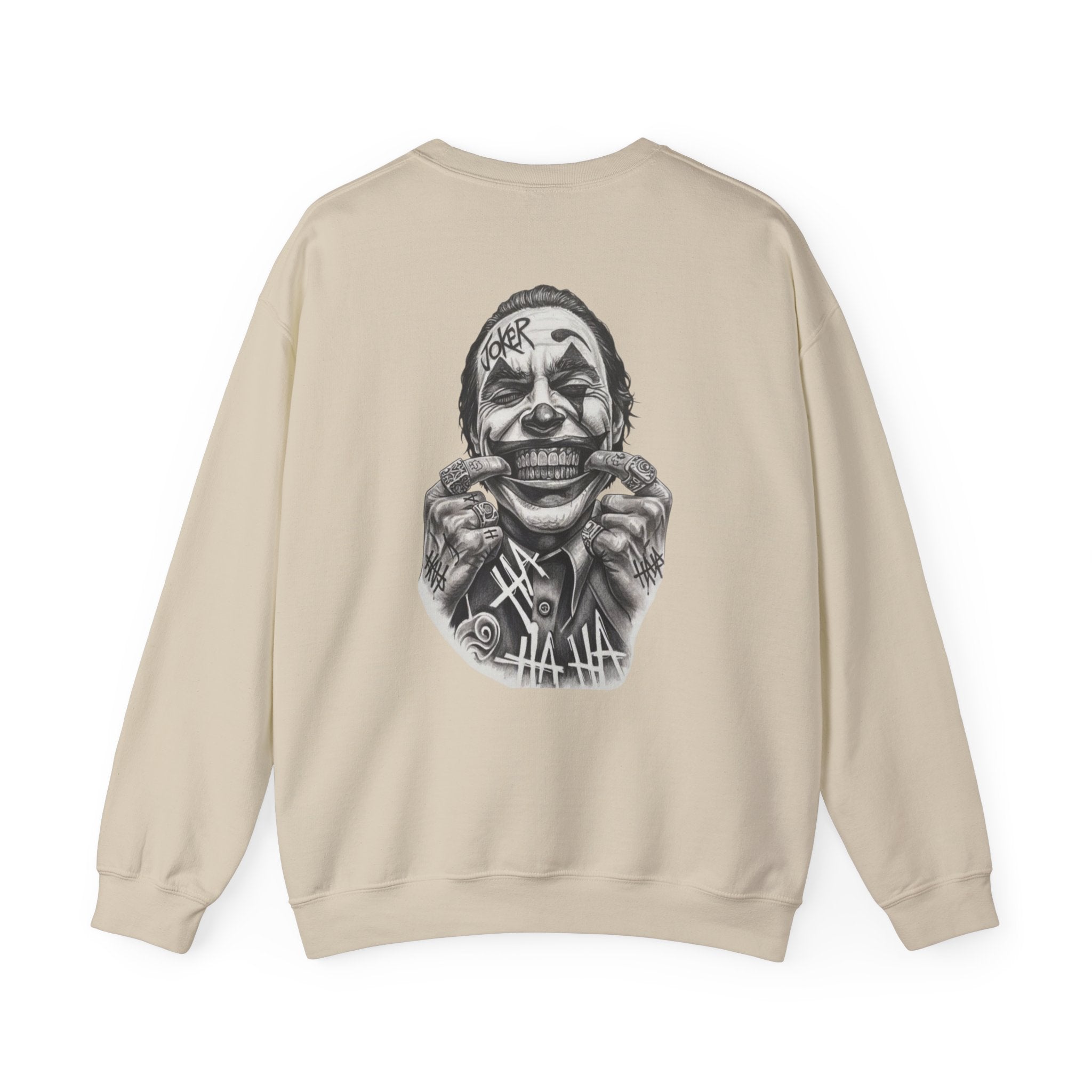 Joker Smile Crewneck Sweatshirt — Grinning Clown Graphic Pullover