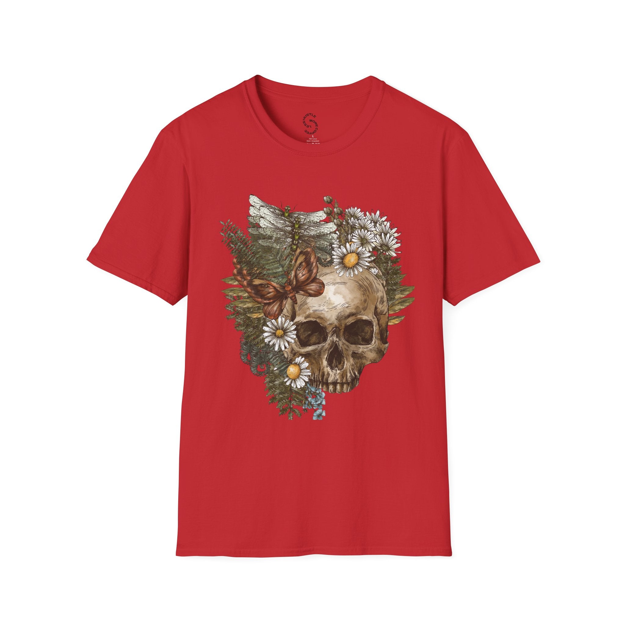 Skull & Daisies Graphic T-Shirt — Botanical Skull Floral Tee
