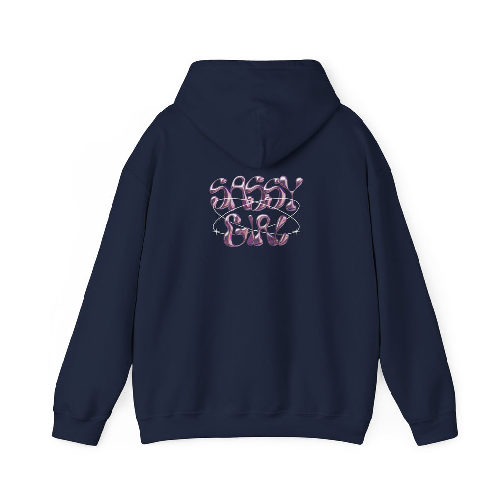 Hoodie — "Shady Girl" Retro Pink Marble Graphic Hoodie