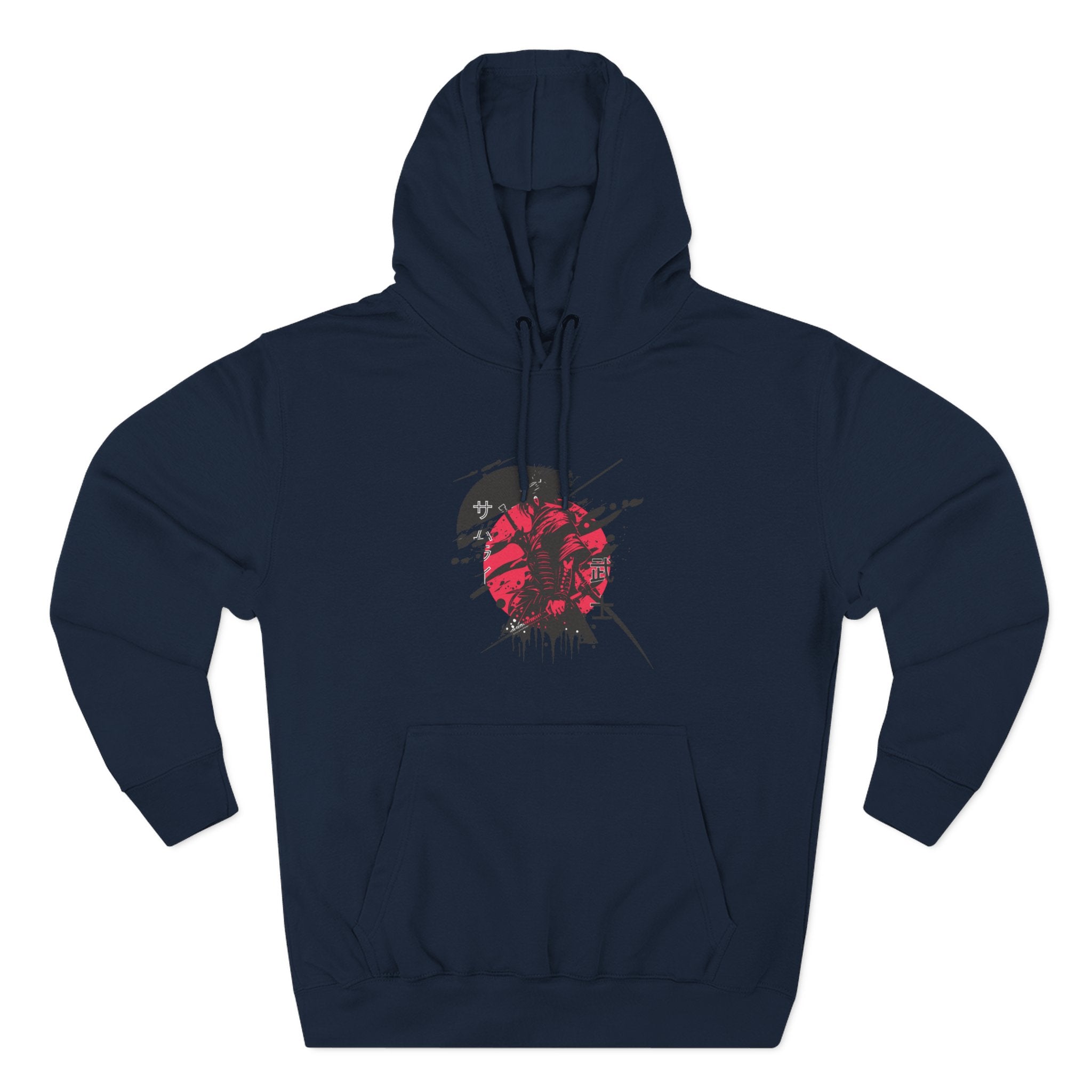 Grunge Rising Hoodie — Red Sun Graphic Fleece Hoodie