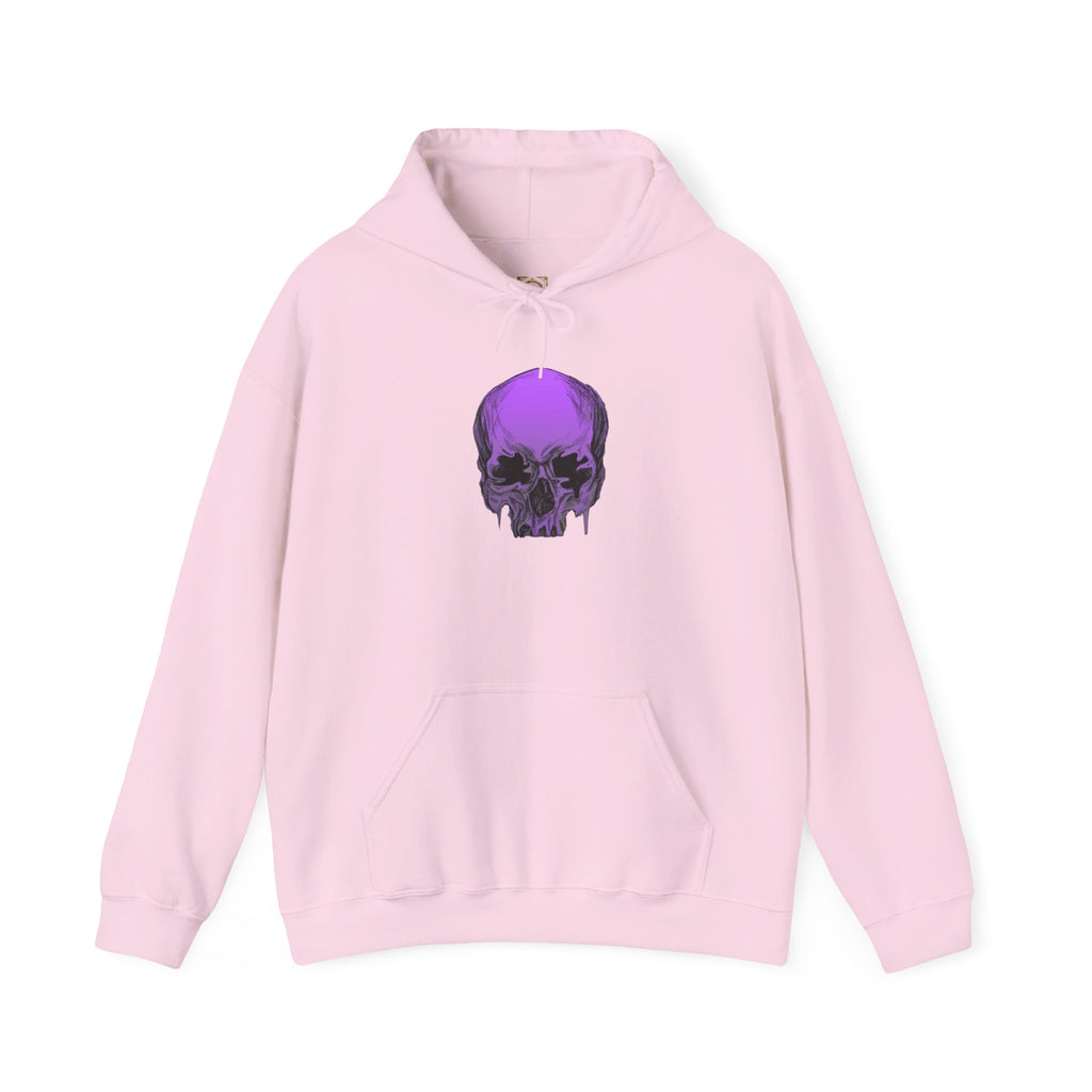 Purple Drip Skull Hoodie — Gothic Streetwear Pullover