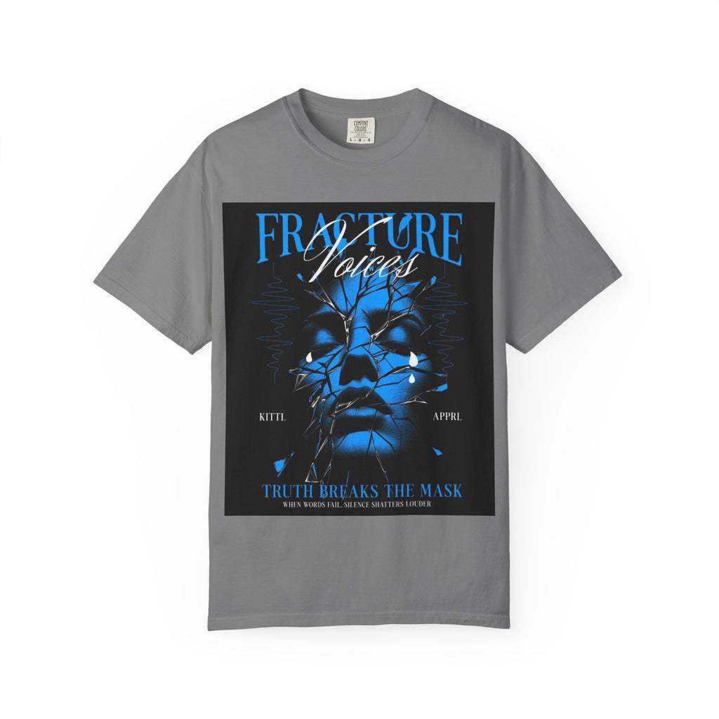 Graphic T-Shirt — "Fracture Voices" Blue Face Design (Back "Legaciess" Logo)