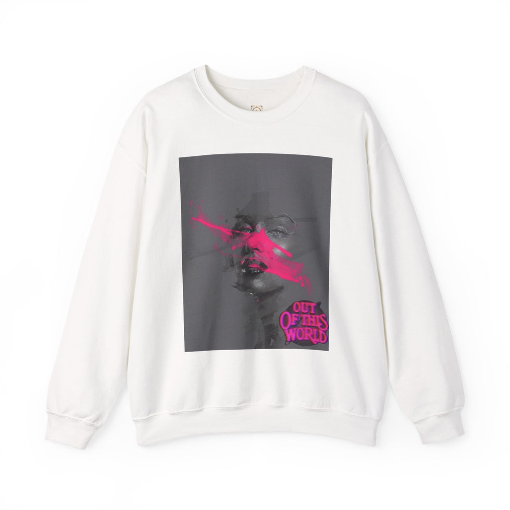 Graphic Sweatshirt — 'Out of This World' Neon Portrait Crewneck