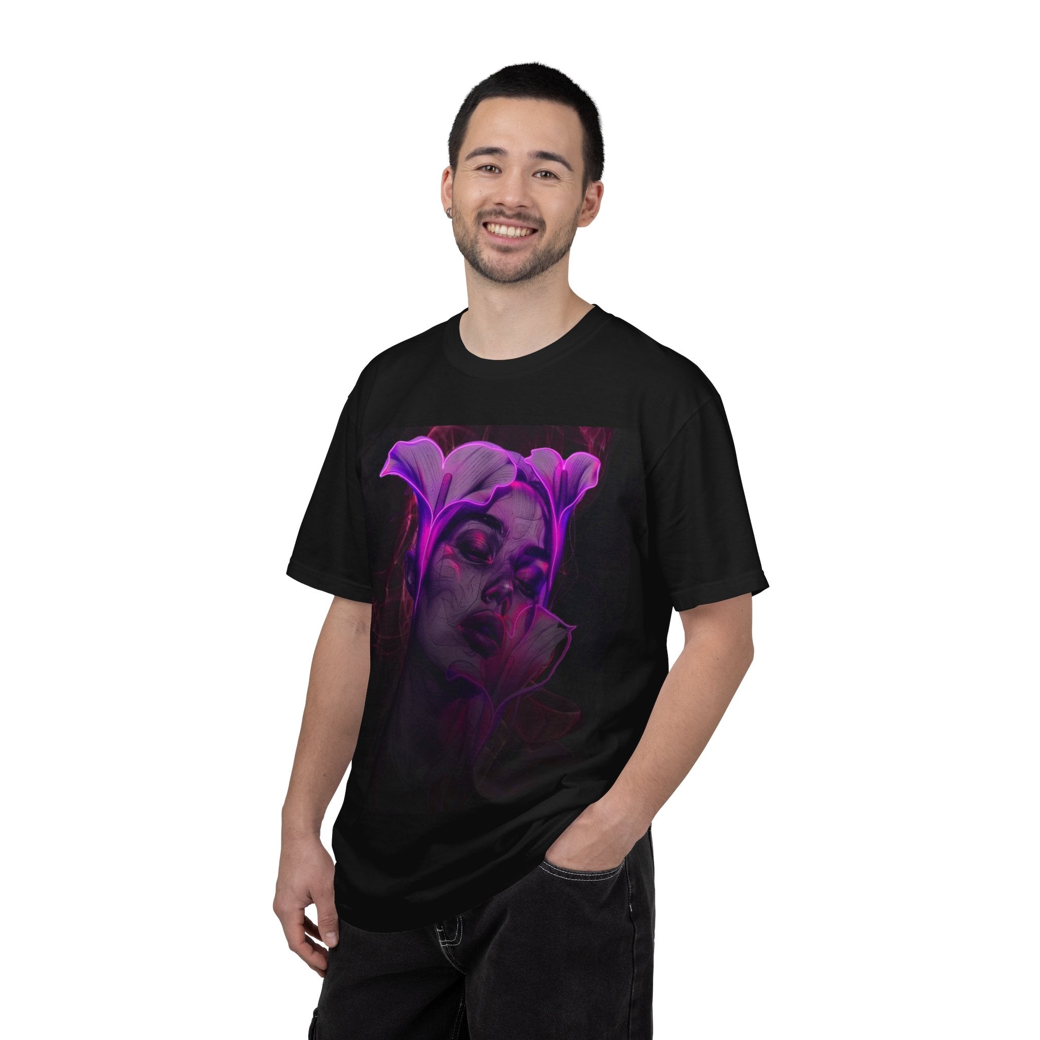 Mystic Purple Portrait T‑Shirt — Legaciess Logo Back