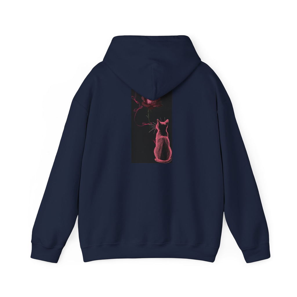 Cat Moonlight Hoodie — Neon Pink Cat Silhouette Sweatshirt