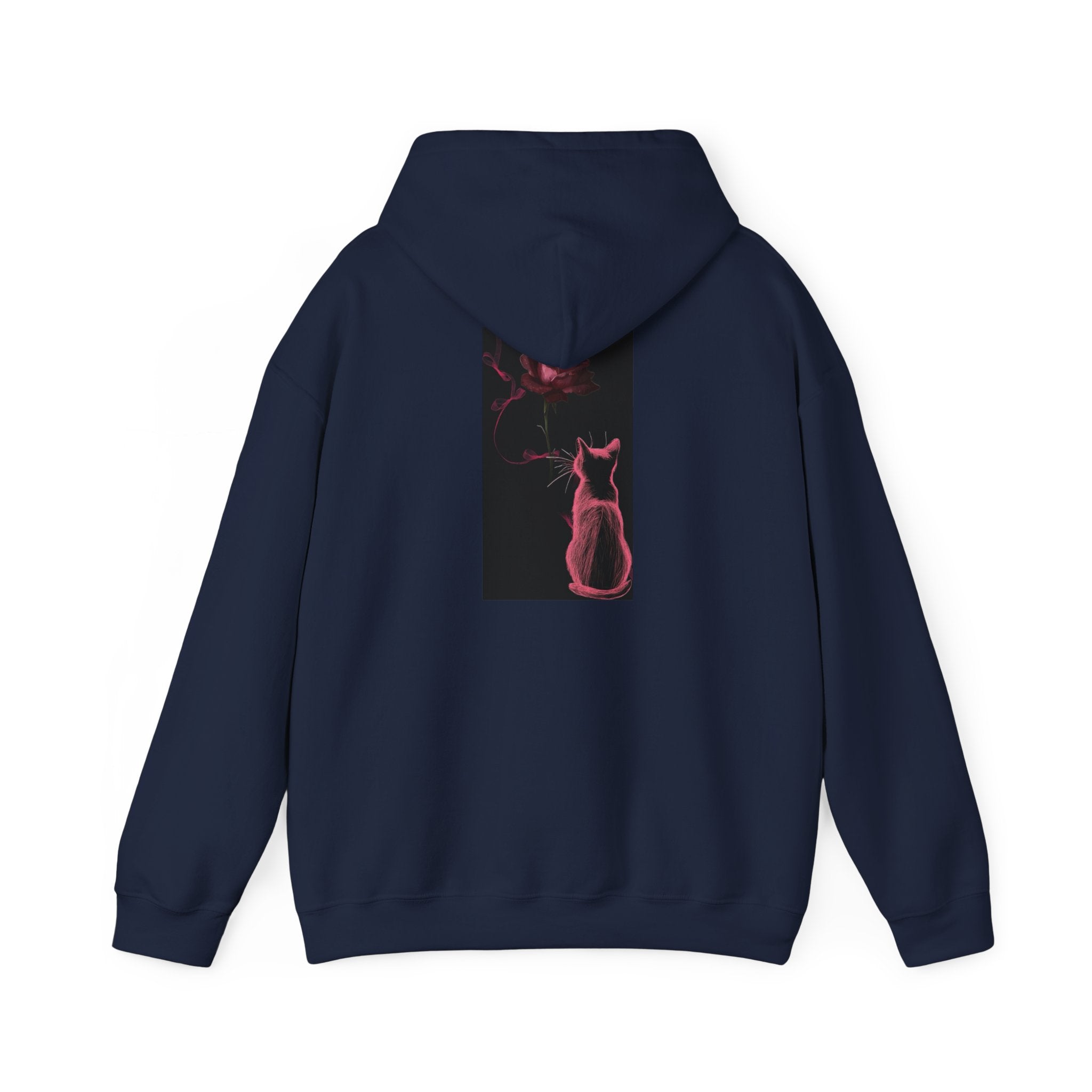 Cat Moonlight Hoodie — Neon Pink Cat Silhouette Sweatshirt