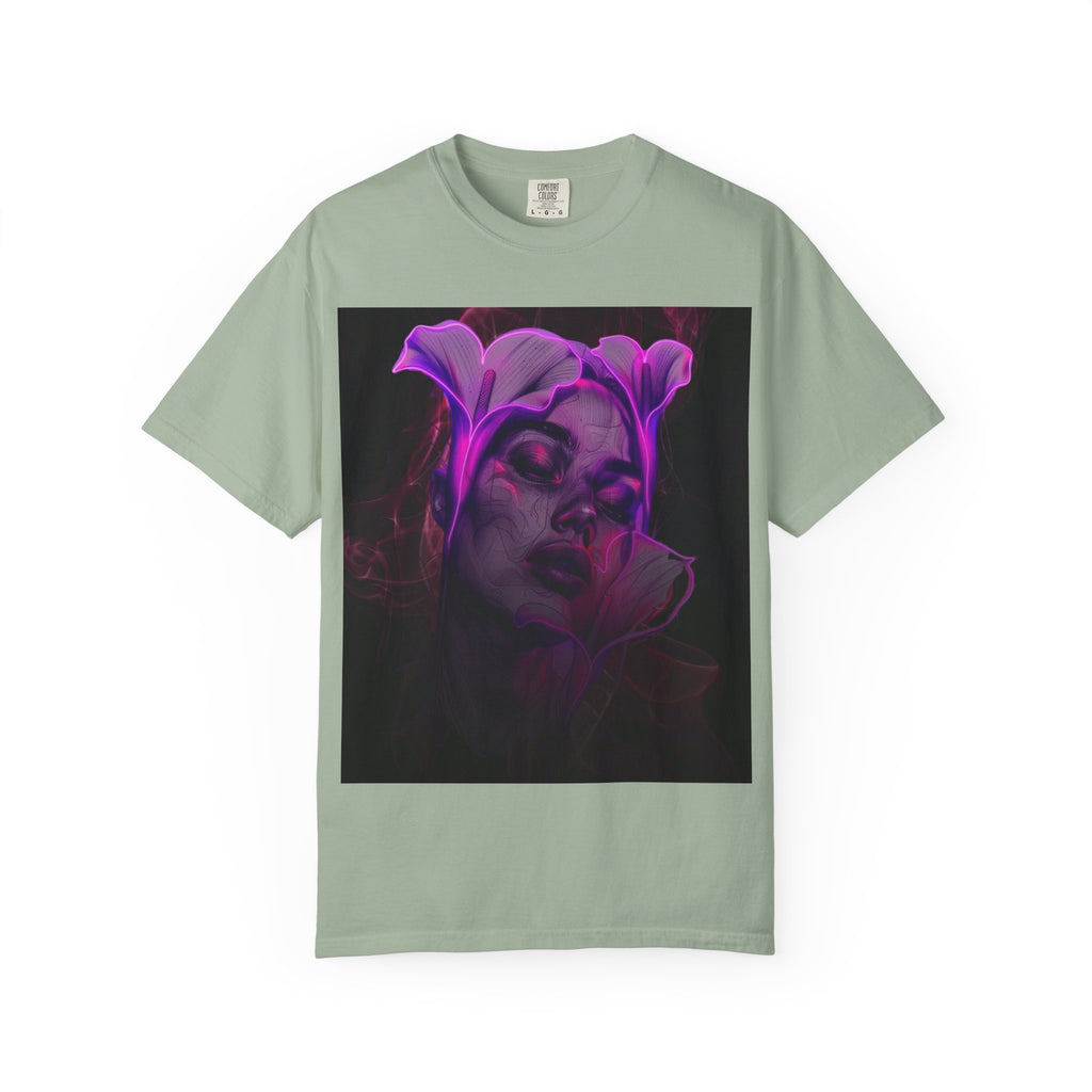 Mystic Purple Portrait T‑Shirt — Legaciess Logo Back