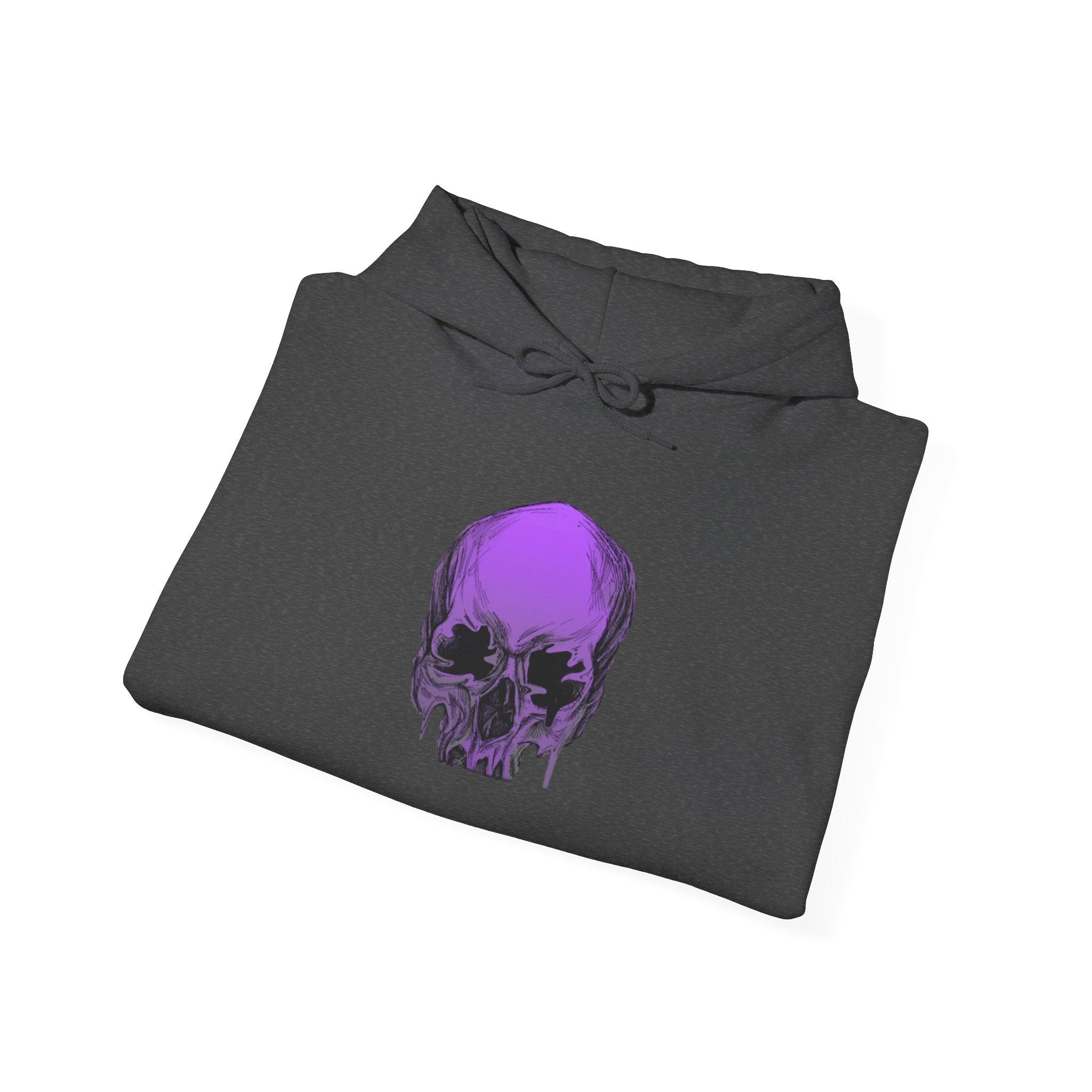 Purple Drip Skull Hoodie — Gothic Streetwear Pullover