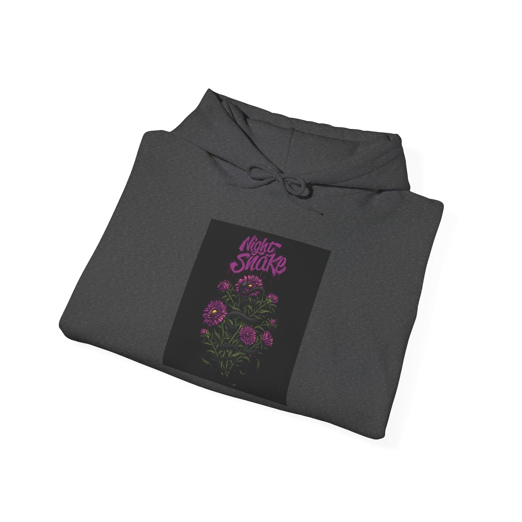 Floral Snake Hoodie — Dark Rose Garden Graphic Sweatshirt