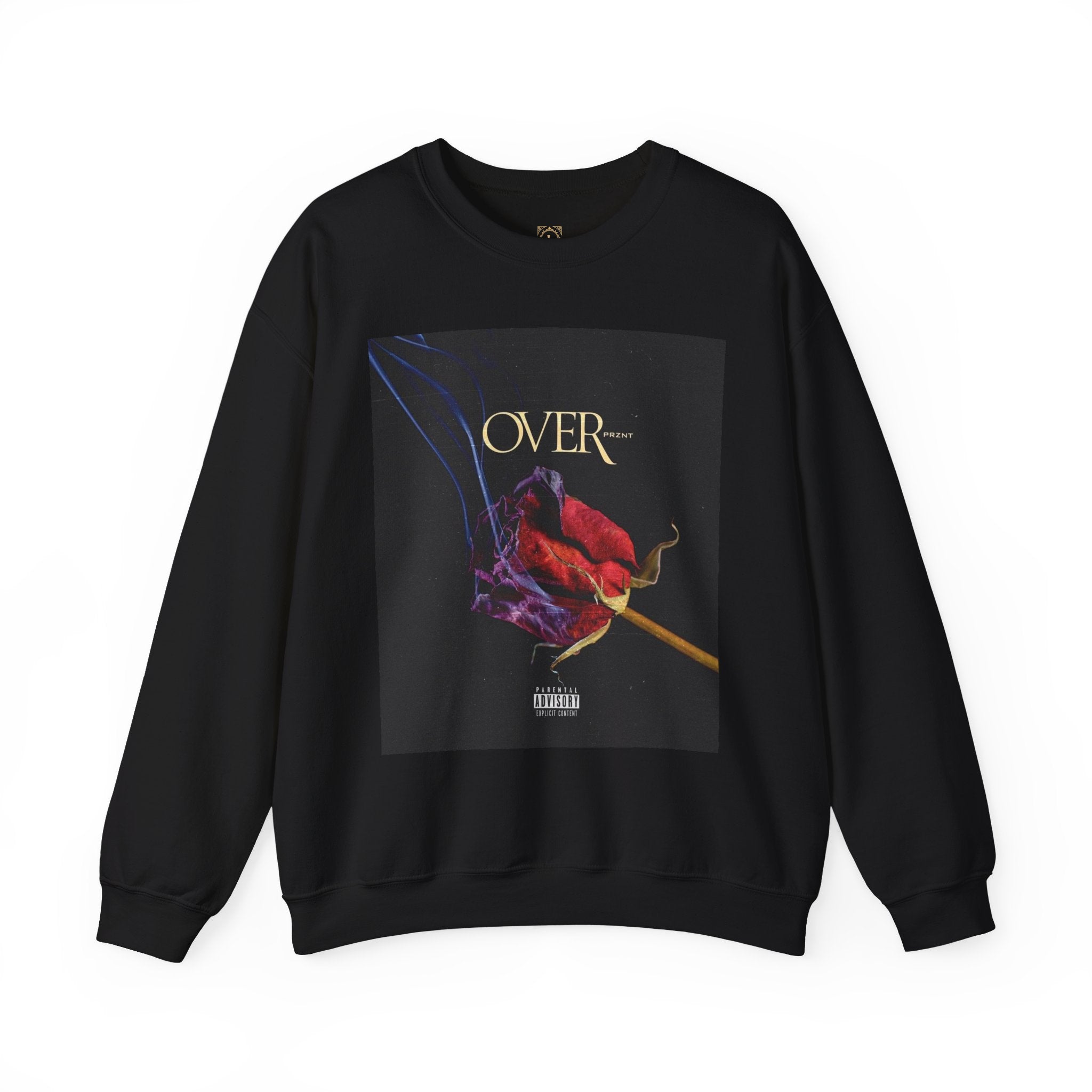 Crewneck Sweatshirt - "OVER" Rose Graphic with Legaciess Gold Logo