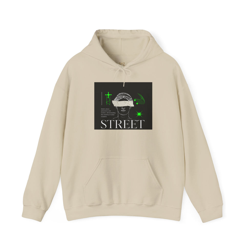 Street Culture Hoodie — Neon Green Graphic Urban Skull Sweatshirt