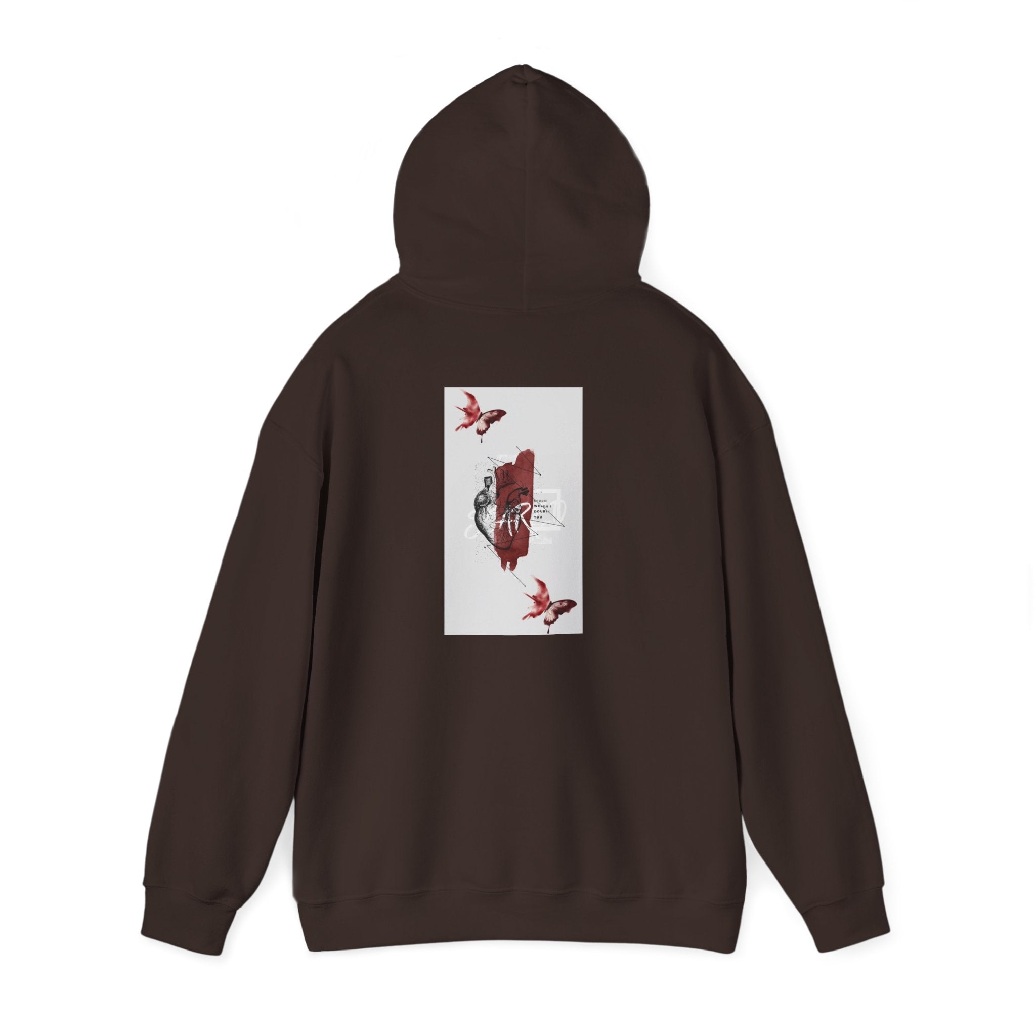 Hoodie — Romantic Red Rose & Butterflies Graphic Hoodie