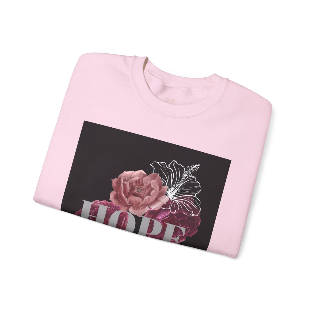 Hope Floral Crewneck Sweatshirt — 'HOPE' Vintage Rose Graphic
