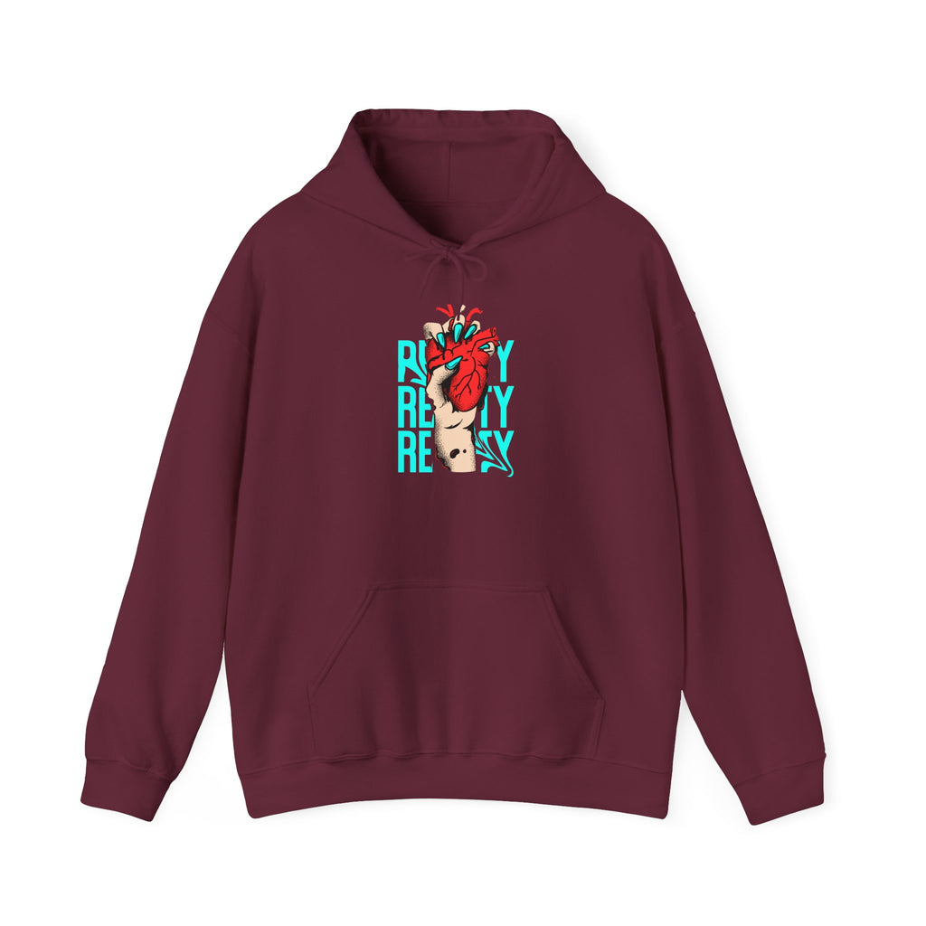 Heart in Hand Hoodie — 'Ready' Graphic Pullover