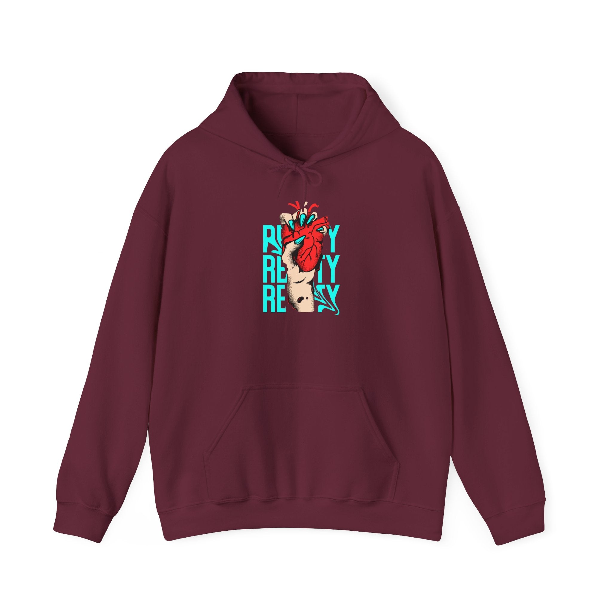 Heart in Hand Hoodie — 'Ready' Graphic Pullover