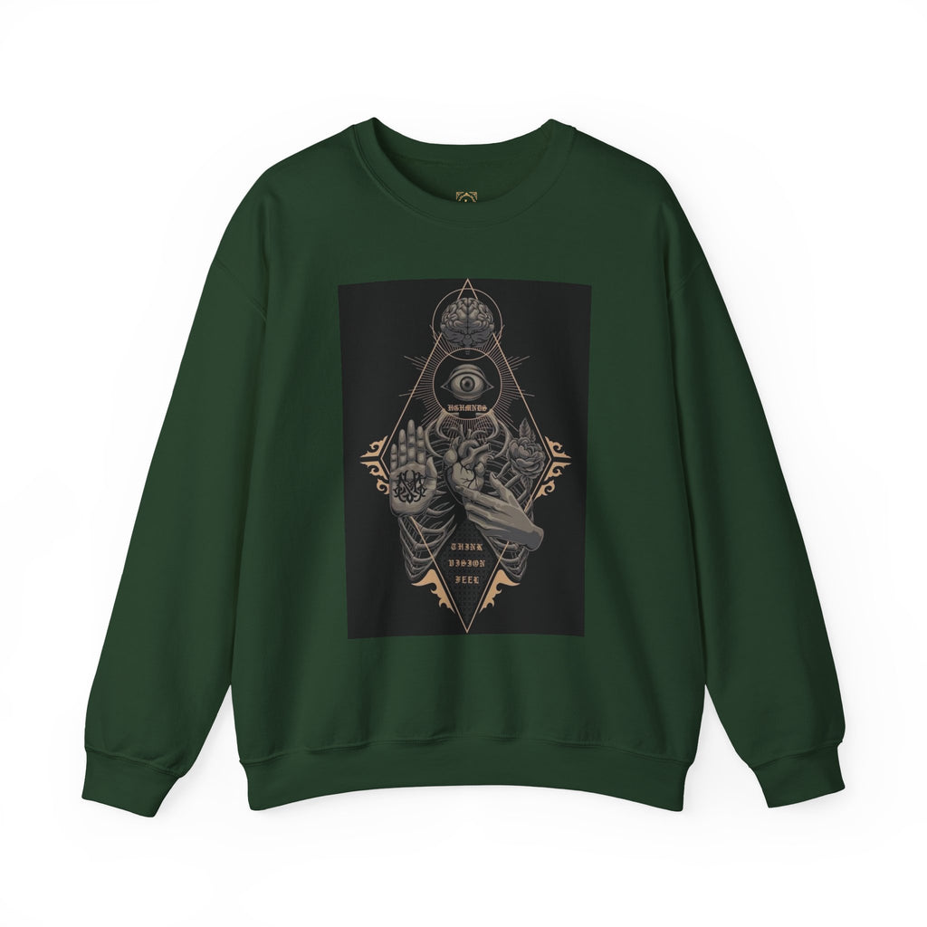 Crewneck Sweatshirt — Occult Skeleton Eye Graphic