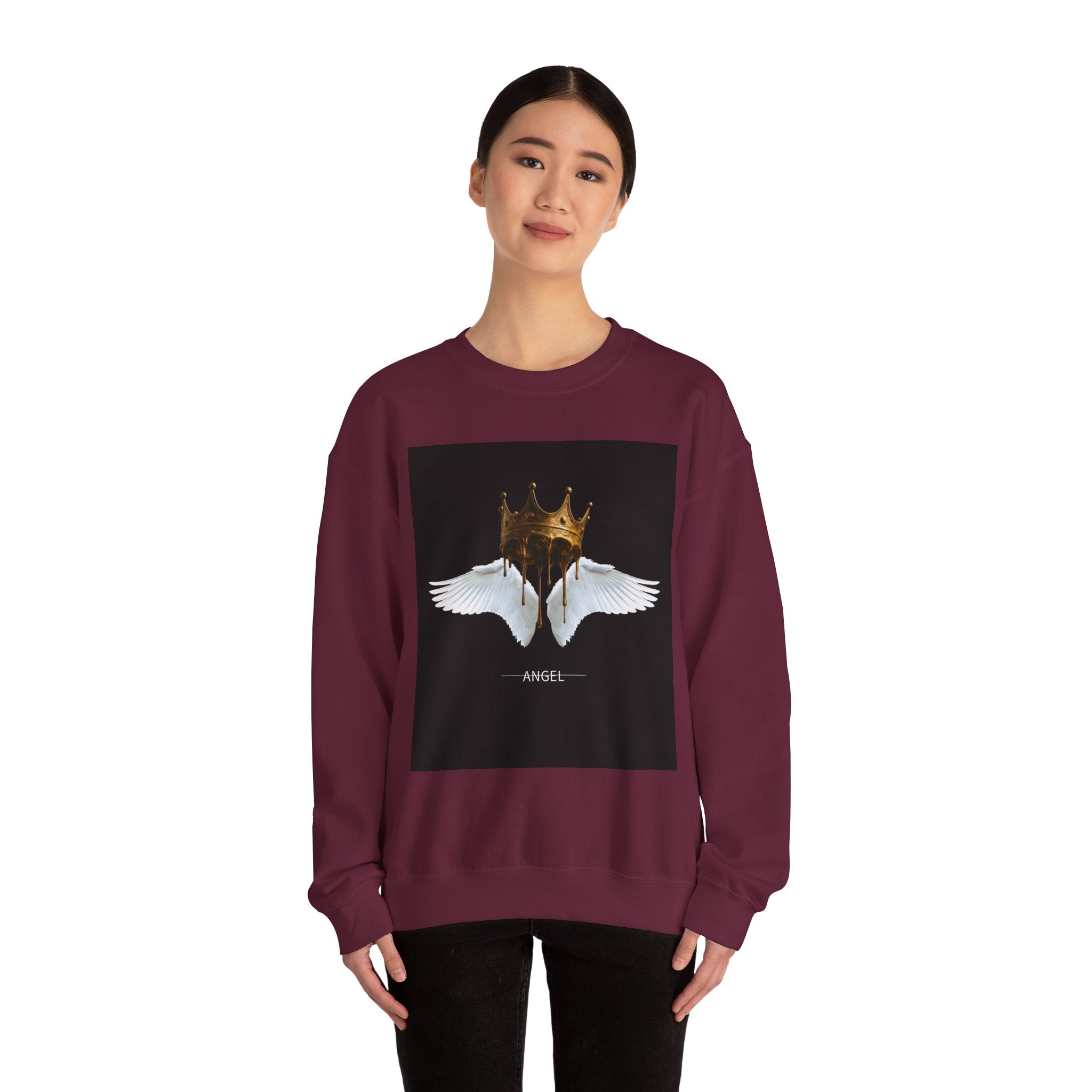Angel Wings & Dripping Crown Crewneck Sweatshirt