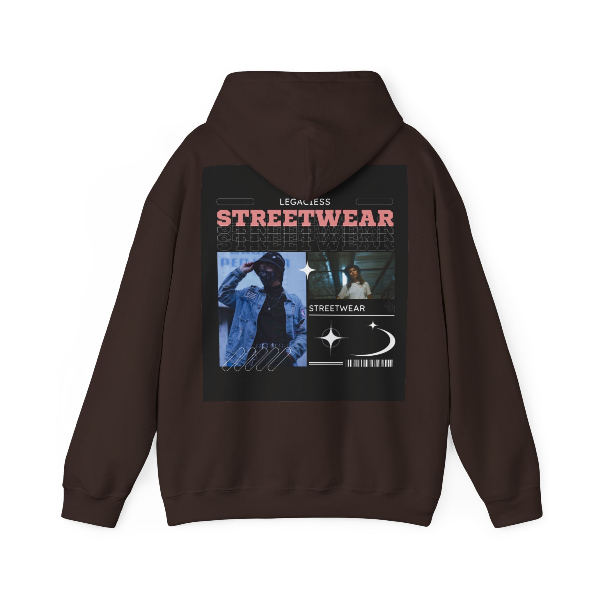 Streetwear Collage Hoodie — Retro Urban Graphic Sweatshirt