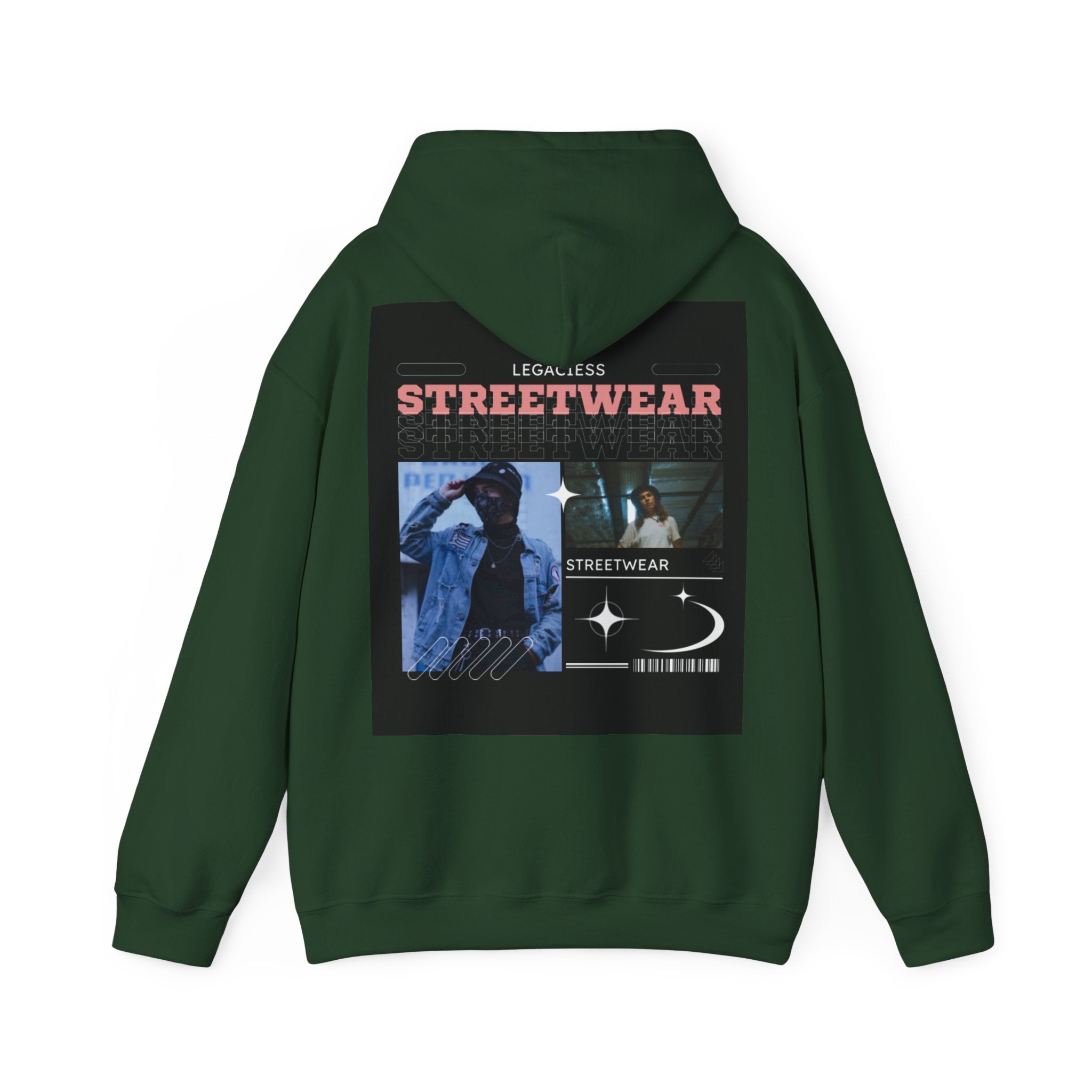 Streetwear Collage Hoodie — Retro Urban Graphic Sweatshirt
