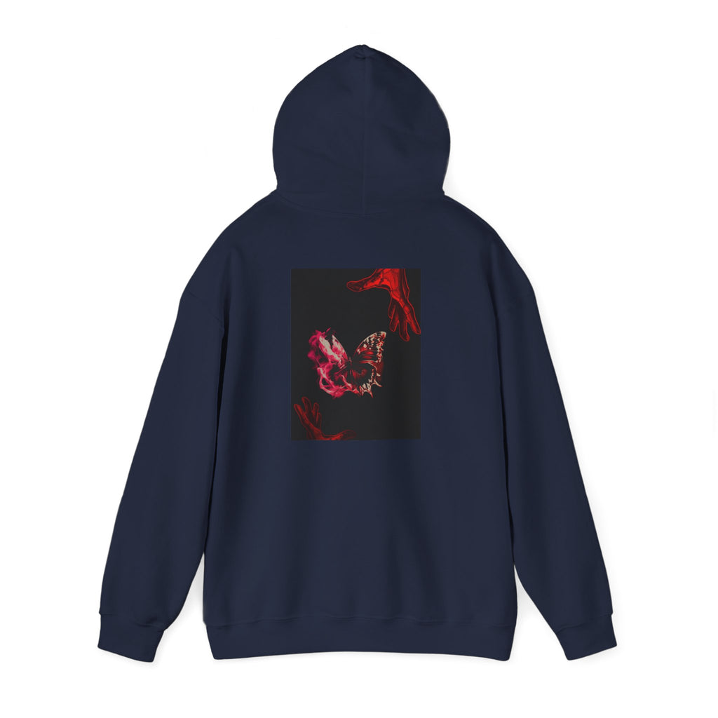 Floral Smoke Hoodie — Dark Red Rose Graphic Hooded Sweatshirt