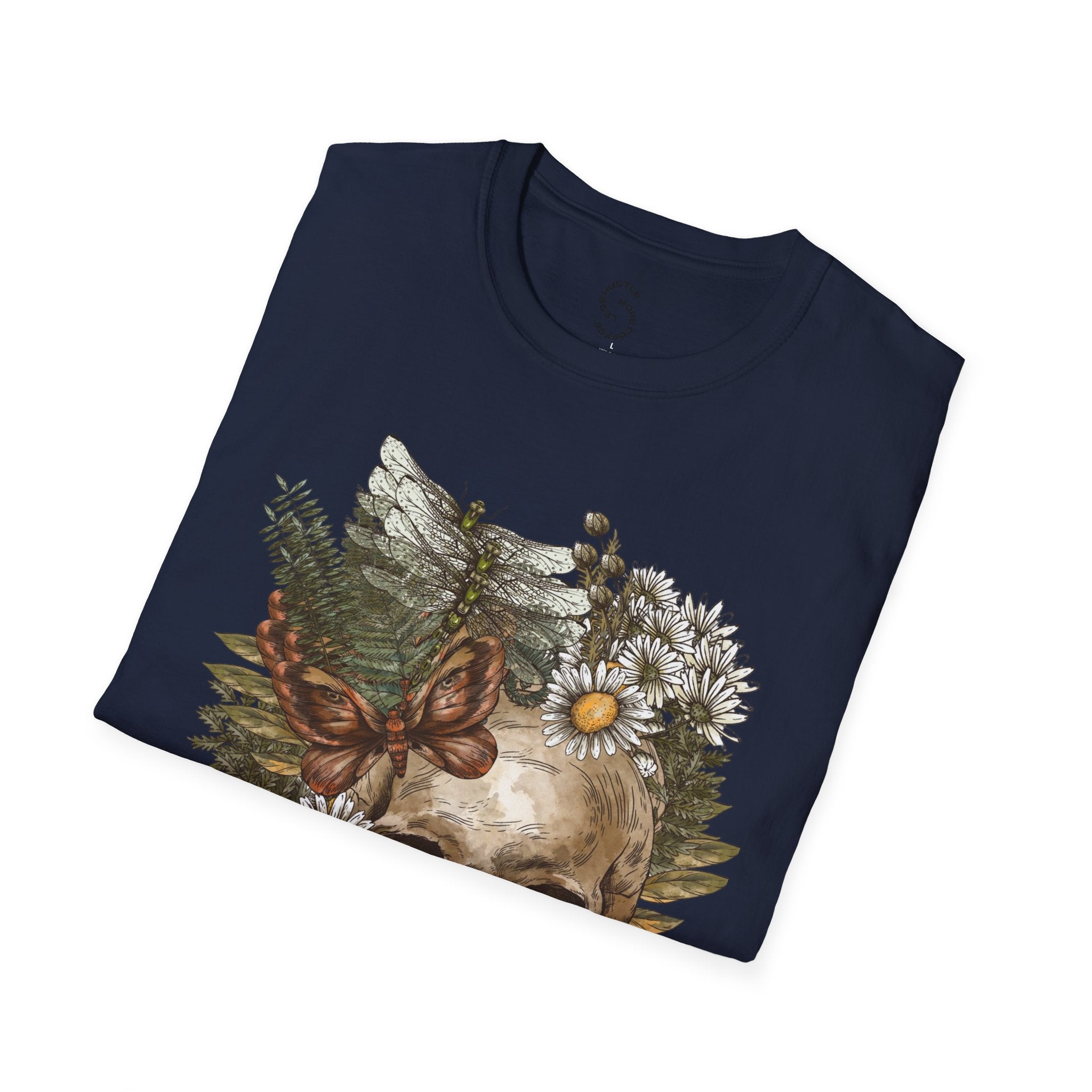 Skull & Daisies Graphic T-Shirt — Botanical Skull Floral Tee