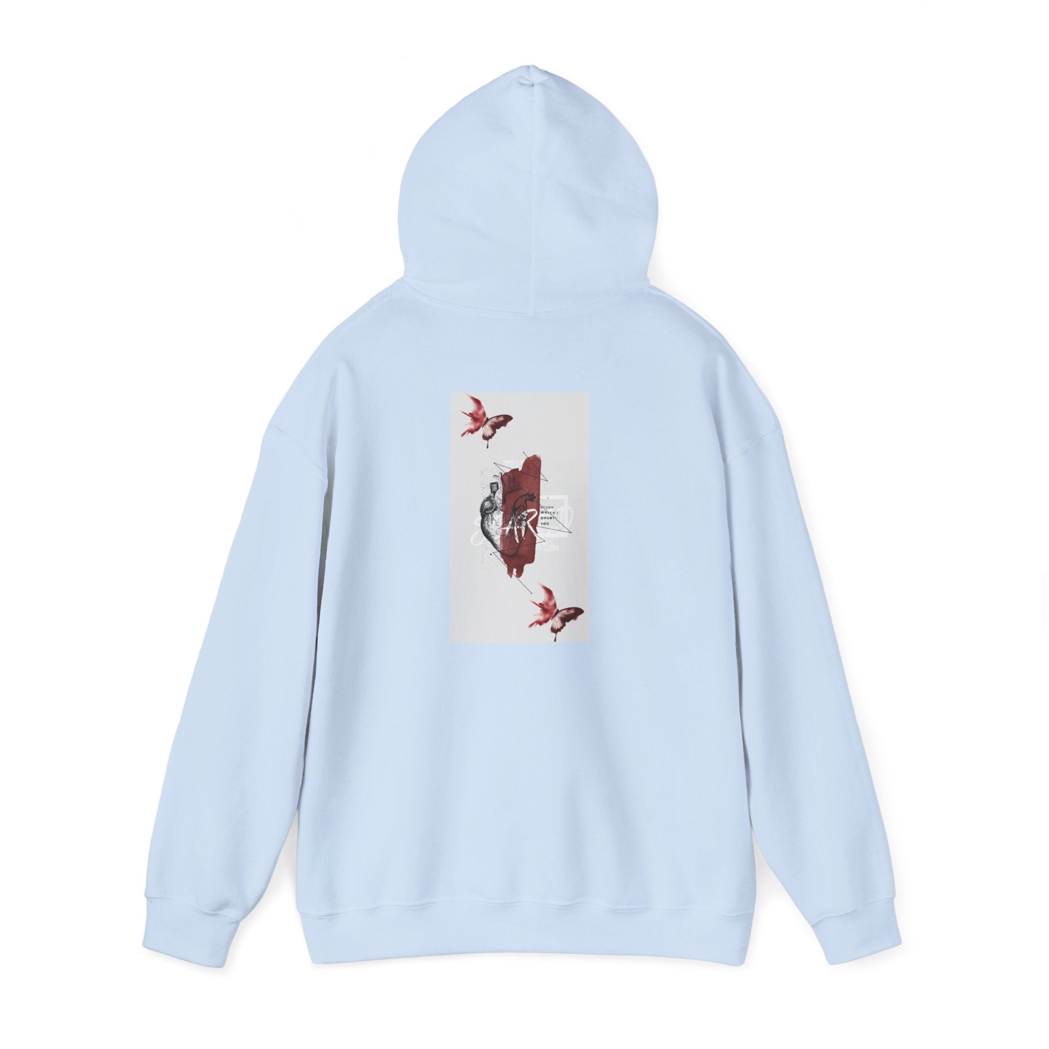 Hoodie — Romantic Red Rose & Butterflies Graphic Hoodie