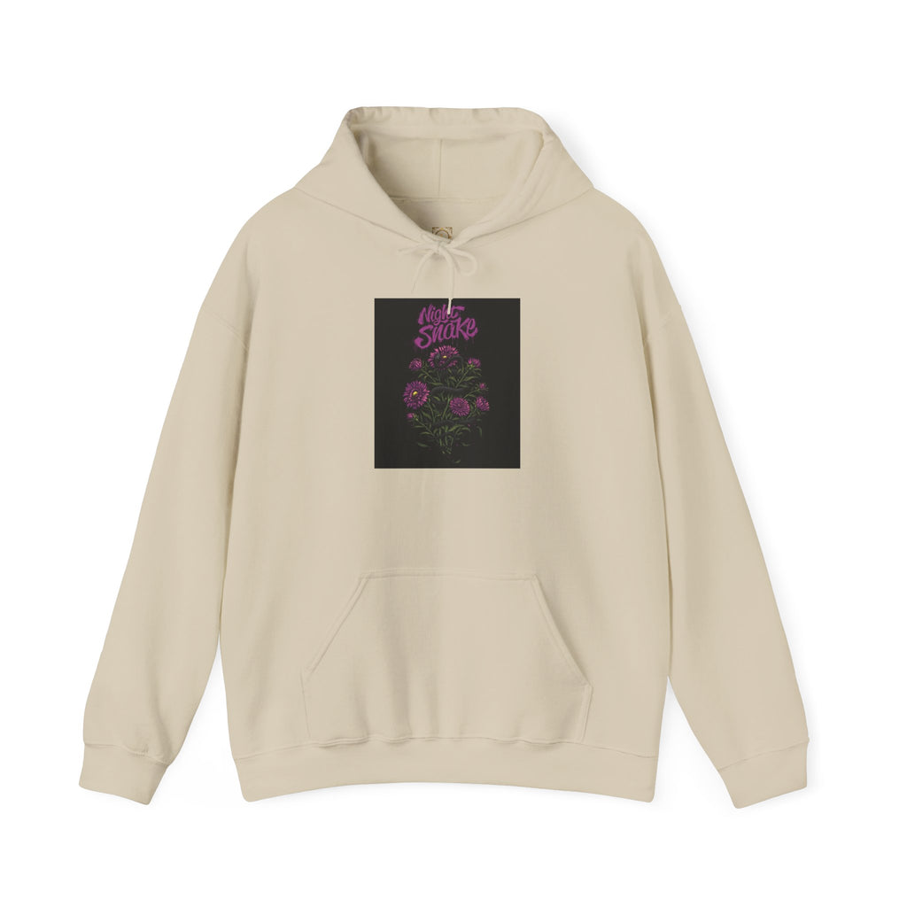 Floral Snake Hoodie — Dark Rose Garden Graphic Sweatshirt