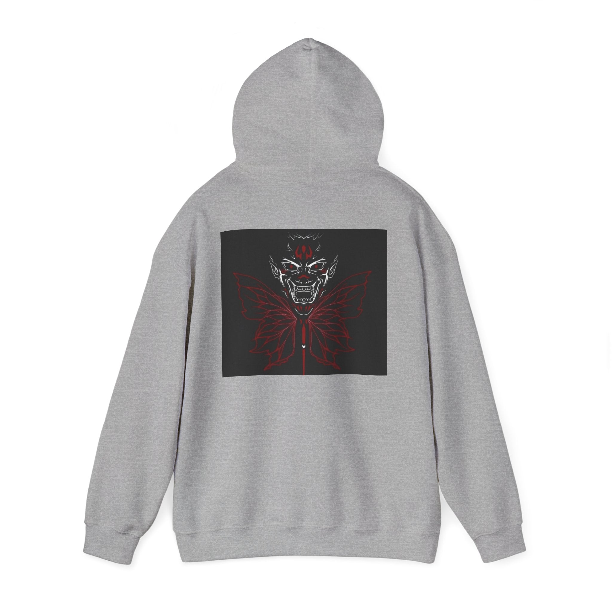 Demonic Butterfly Hoodie - Dark Gothic Skull Winged Design