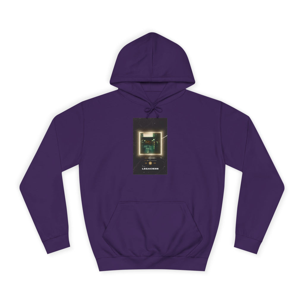 College Hoodie — Retro Neon Square Album Art Design
