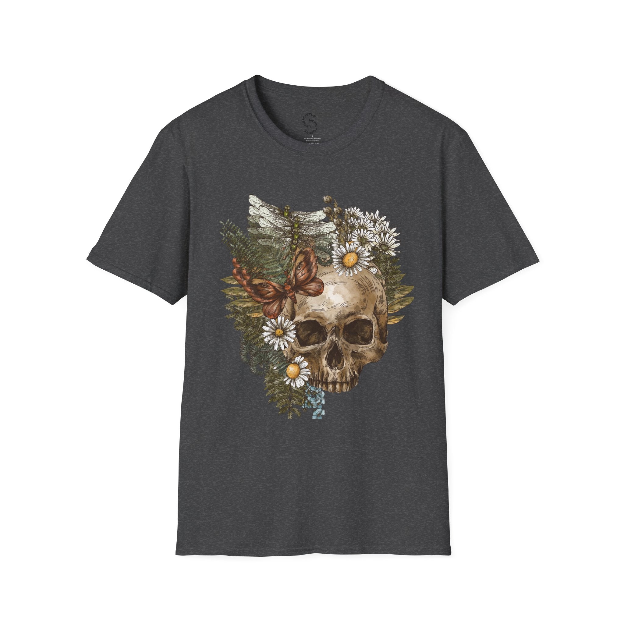 Skull & Daisies Graphic T-Shirt — Botanical Skull Floral Tee
