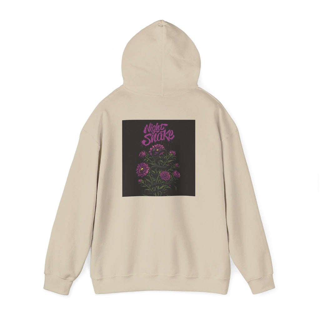 Floral Snake Hoodie — Dark Rose Garden Graphic Sweatshirt