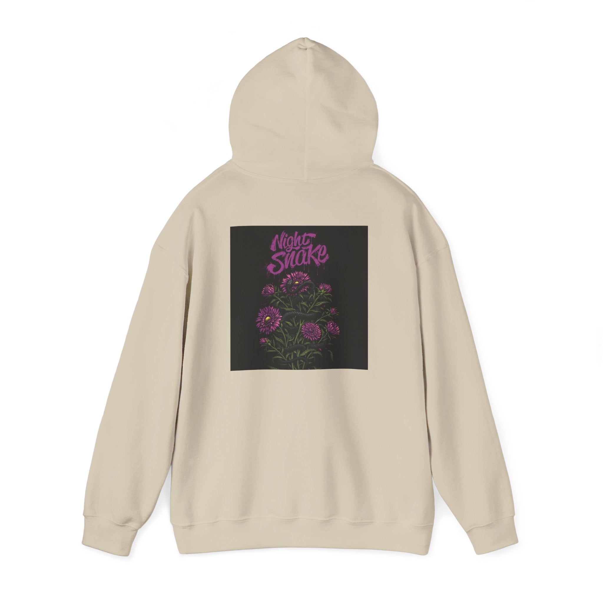 Floral Snake Hoodie — Dark Rose Garden Graphic Sweatshirt
