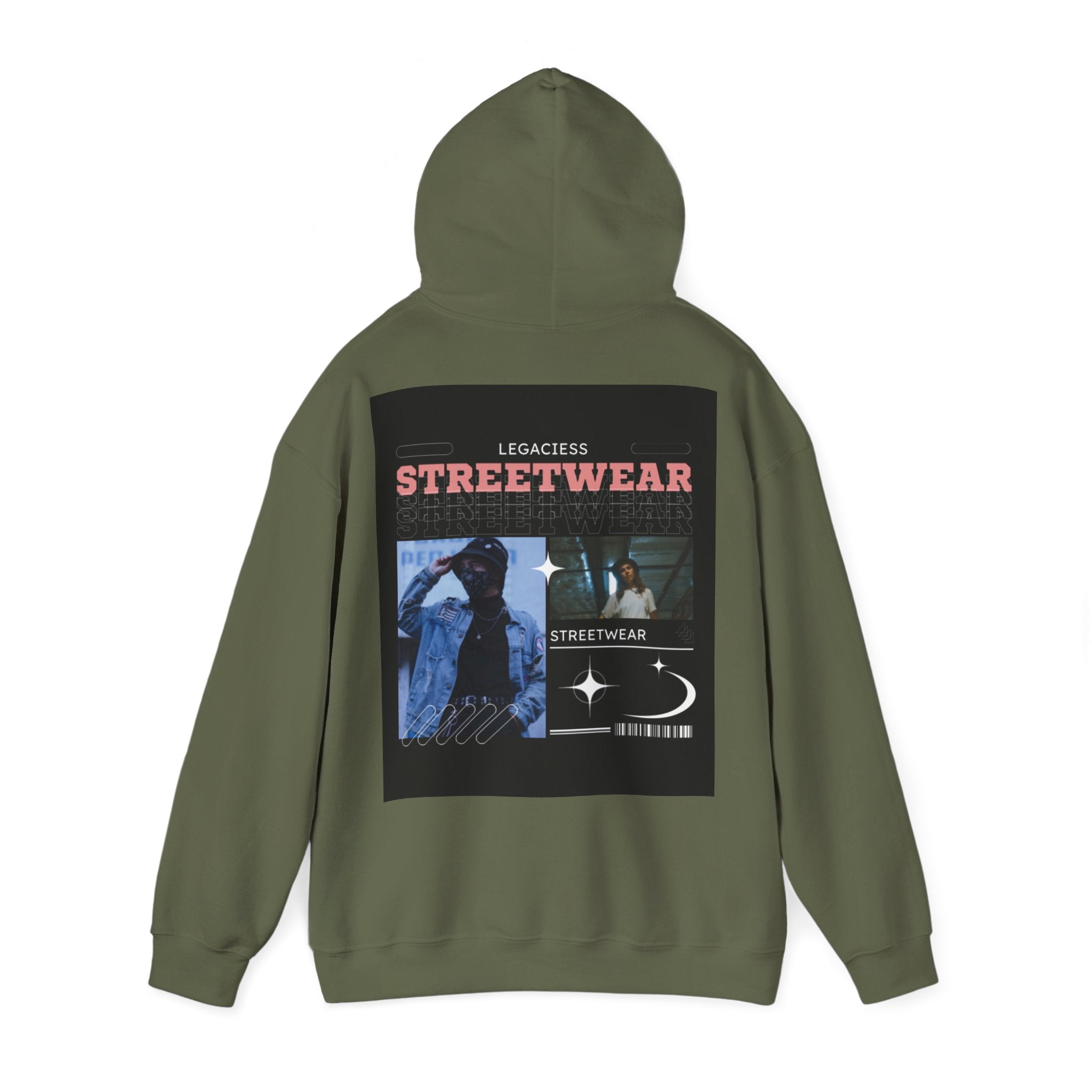 Streetwear Collage Hoodie — Retro Urban Graphic Sweatshirt