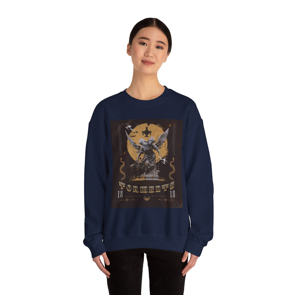 Crewneck Sweatshirt — Vintage Angel Graphic "Forgiven" Streetwear