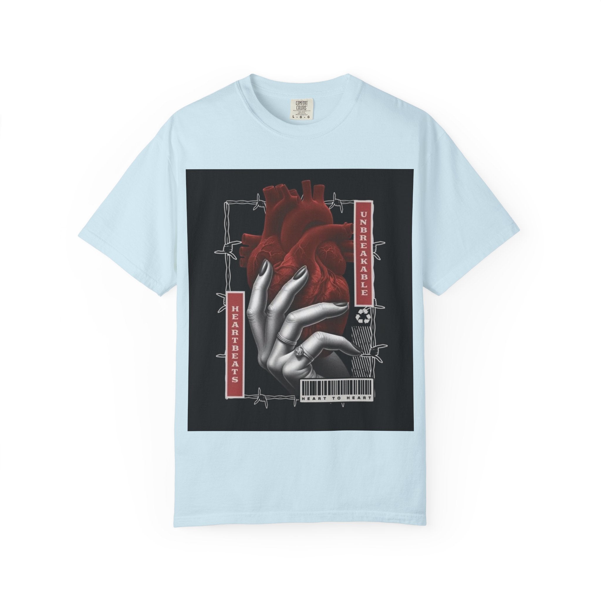 Graphic Heart & Hand T‑Shirt — 'Heartbeat' Gothic Streetwear Tee