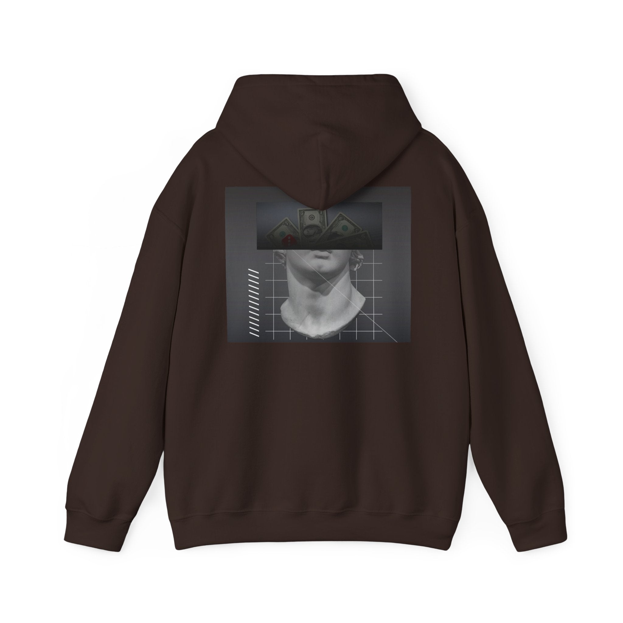 Graphic Hoodie — Black & White Glitch Portrait Hoodie