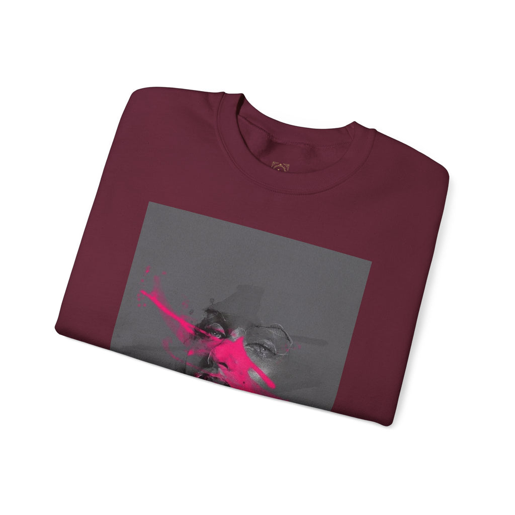 Graphic Sweatshirt — 'Out of This World' Neon Portrait Crewneck