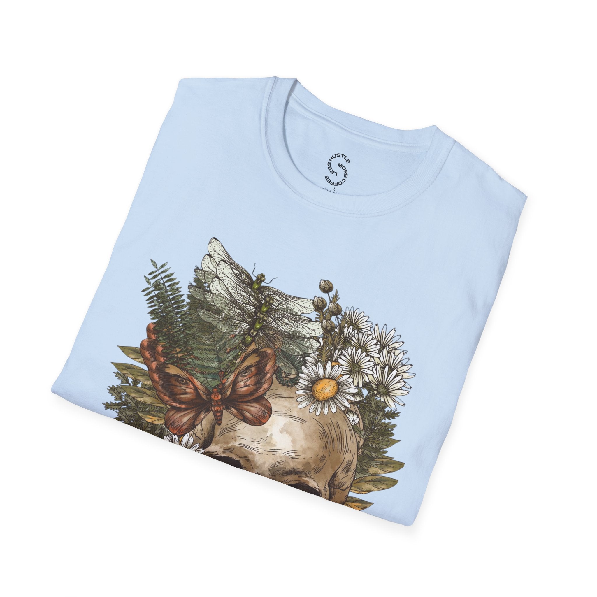 Skull & Daisies Graphic T-Shirt — Botanical Skull Floral Tee