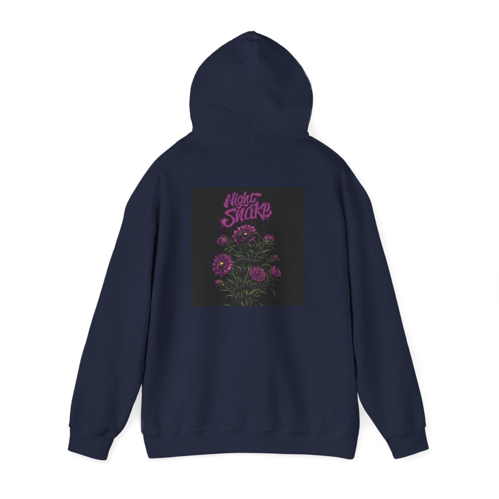 Floral Snake Hoodie — Dark Rose Garden Graphic Sweatshirt