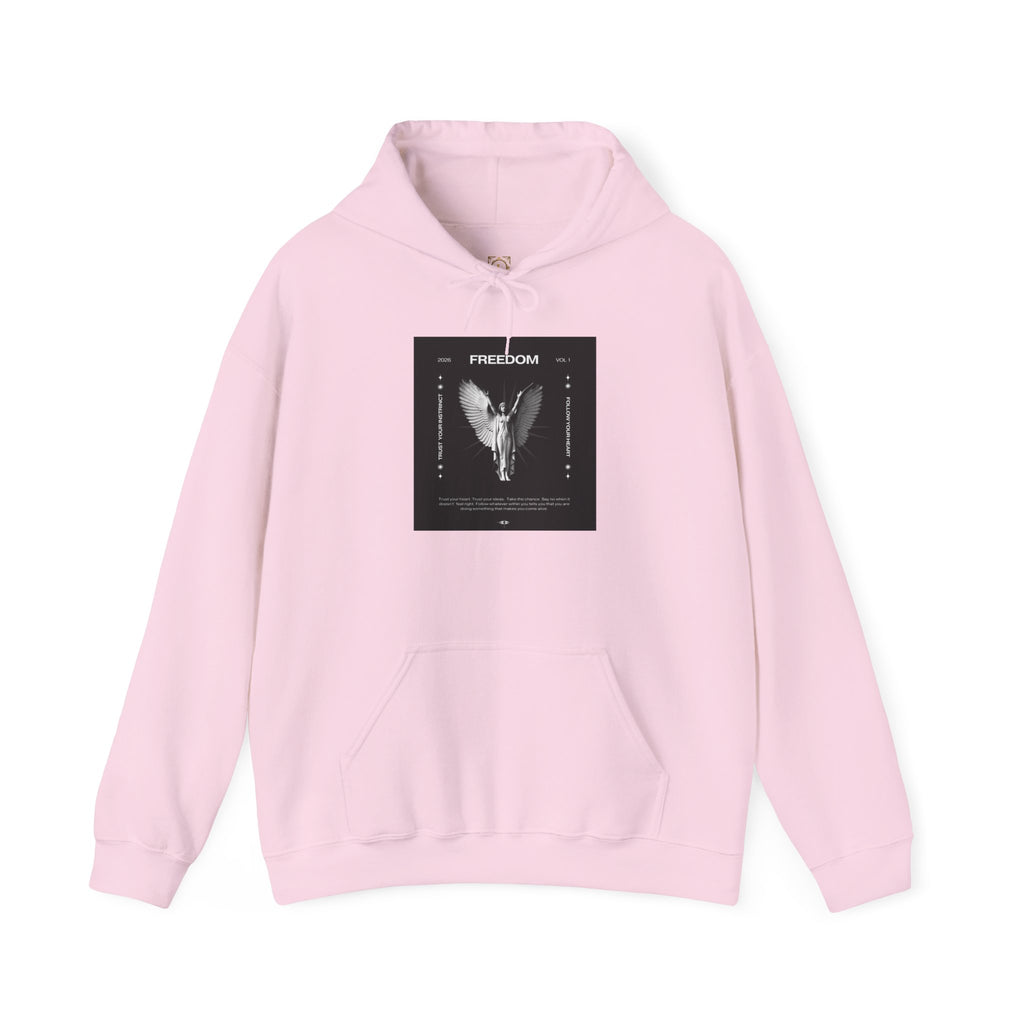 Freedom Angel Hoodie — Gothic Black & White Angel Wings Sweatshirt