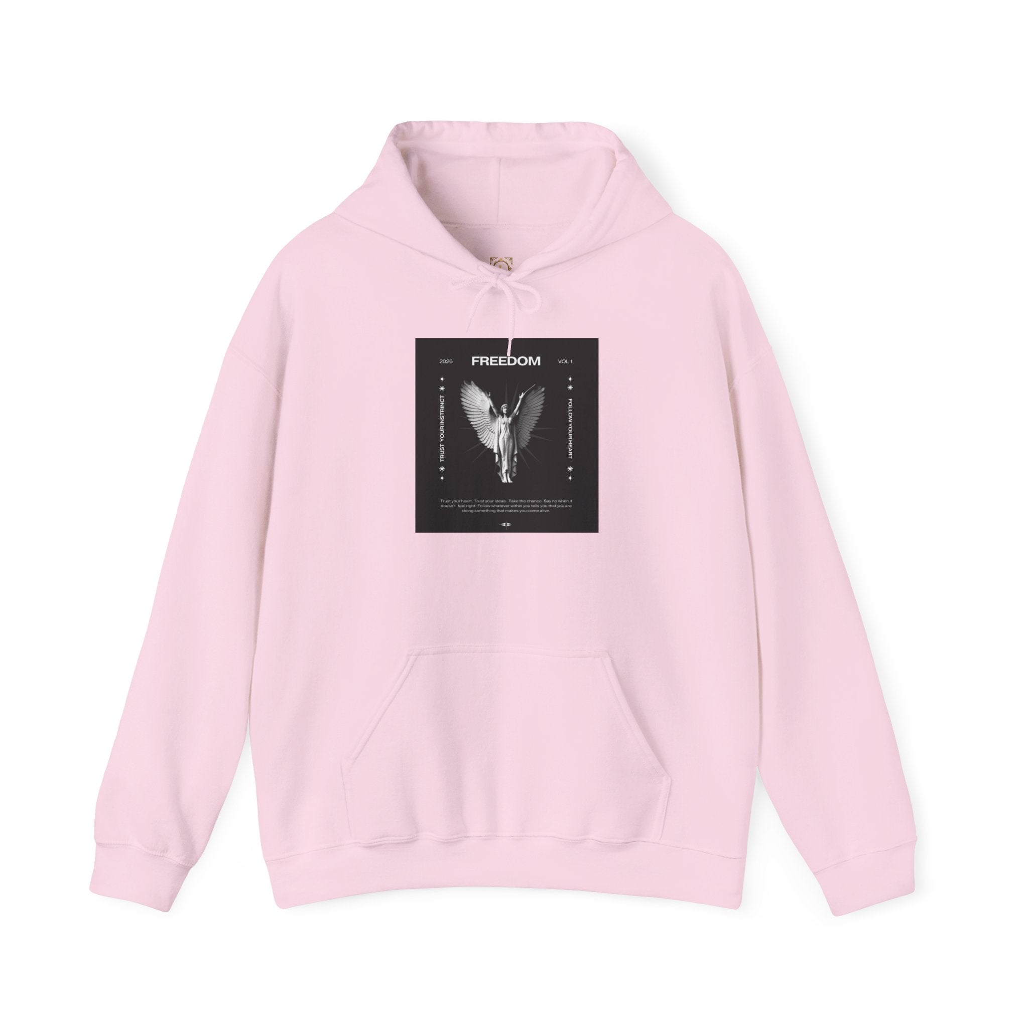 Freedom Angel Hoodie — Gothic Black & White Angel Wings Sweatshirt