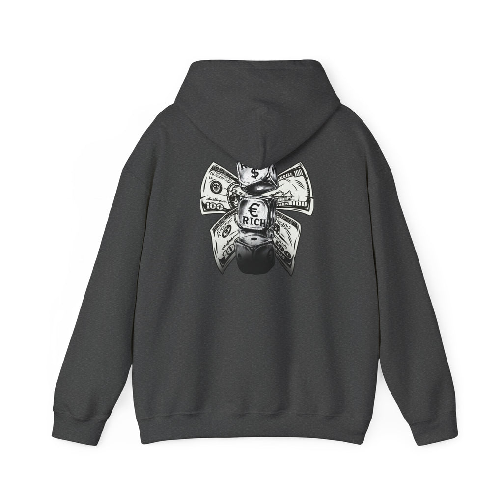Money Bow Hoodie — Graphic Dollar Knot “Get Rich” Pullover