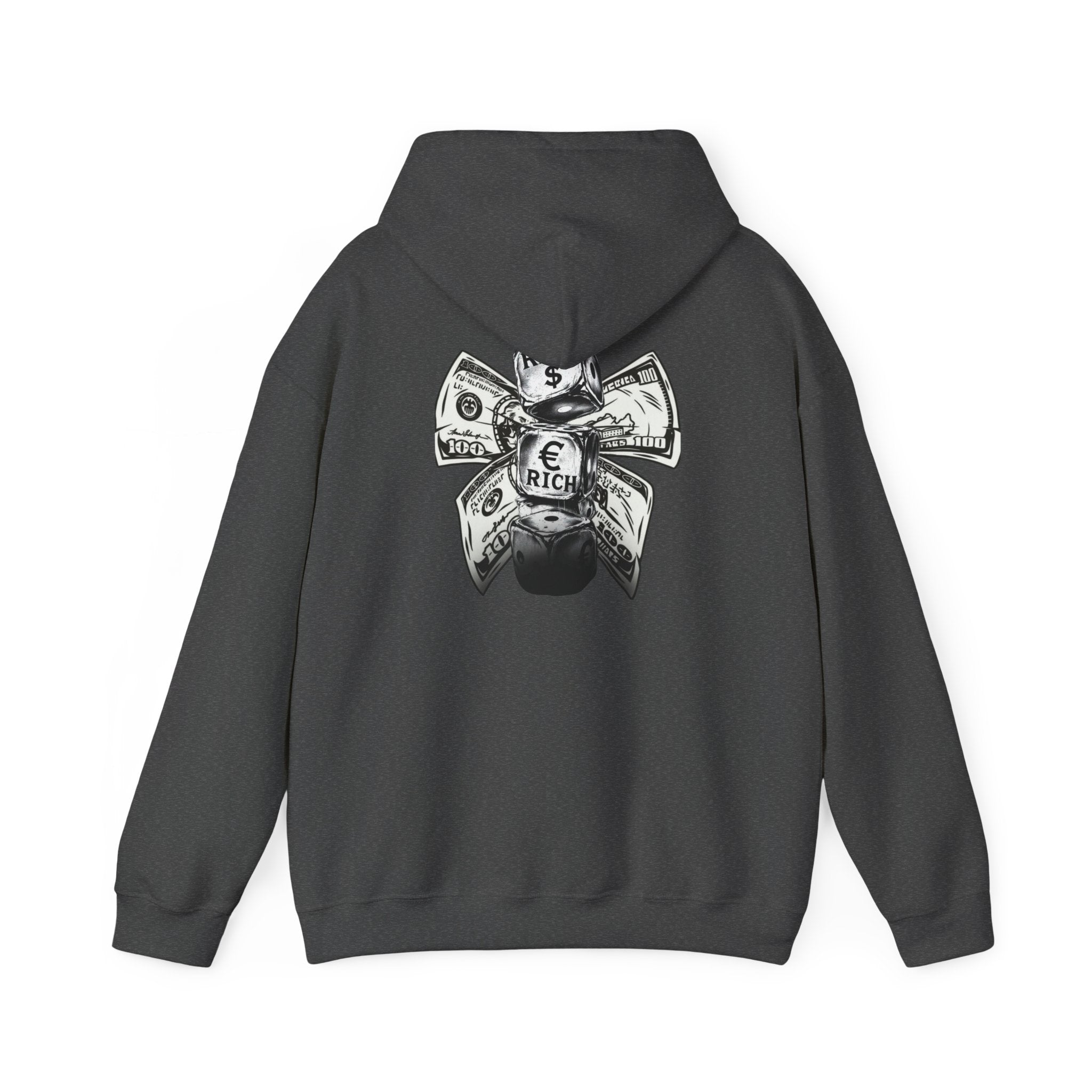 Money Bow Hoodie — Graphic Dollar Knot “Get Rich” Pullover