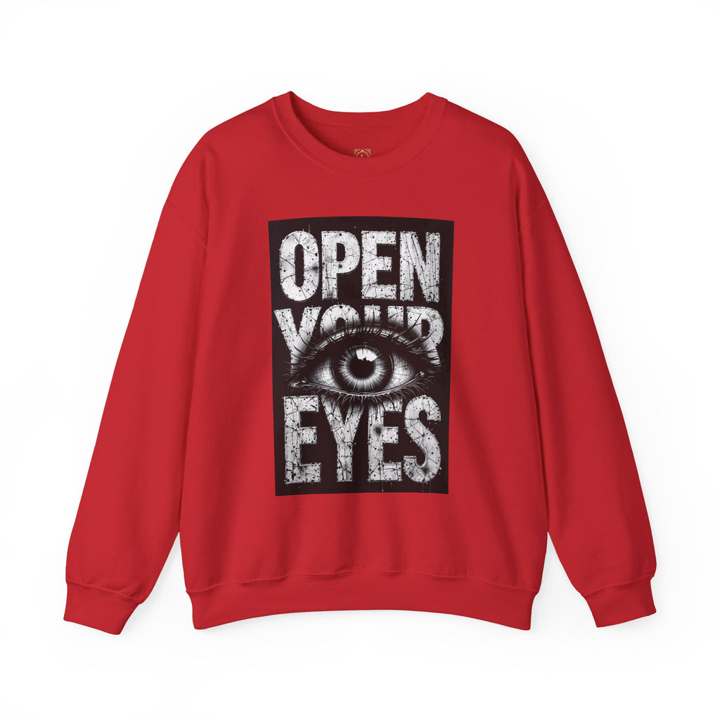 Open Your Eyes Crewneck Sweatshirt — Graphic Eye Design