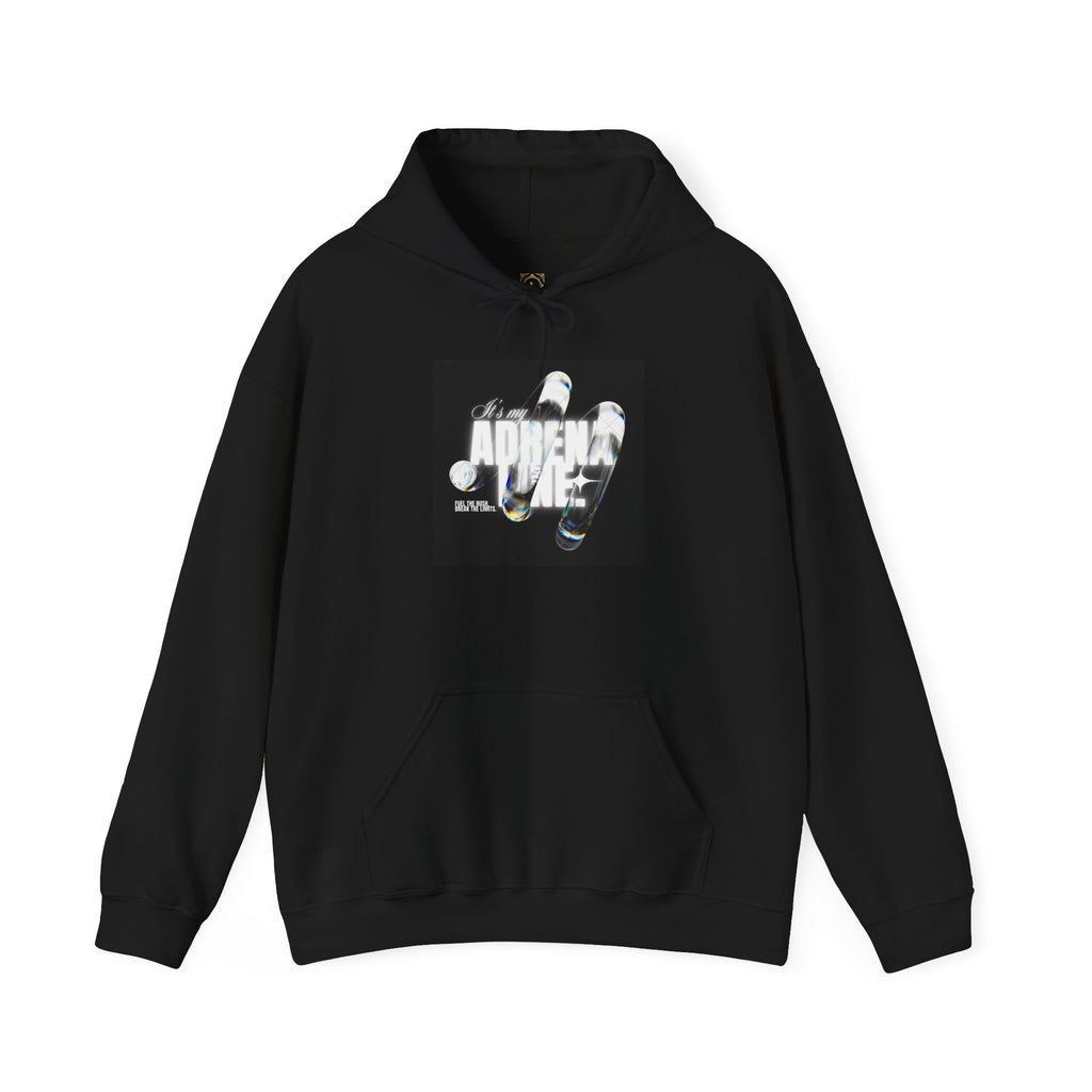 Bubble Text 'Adrenaline' Graphic Hoodie — Urban Streetwear Pullover